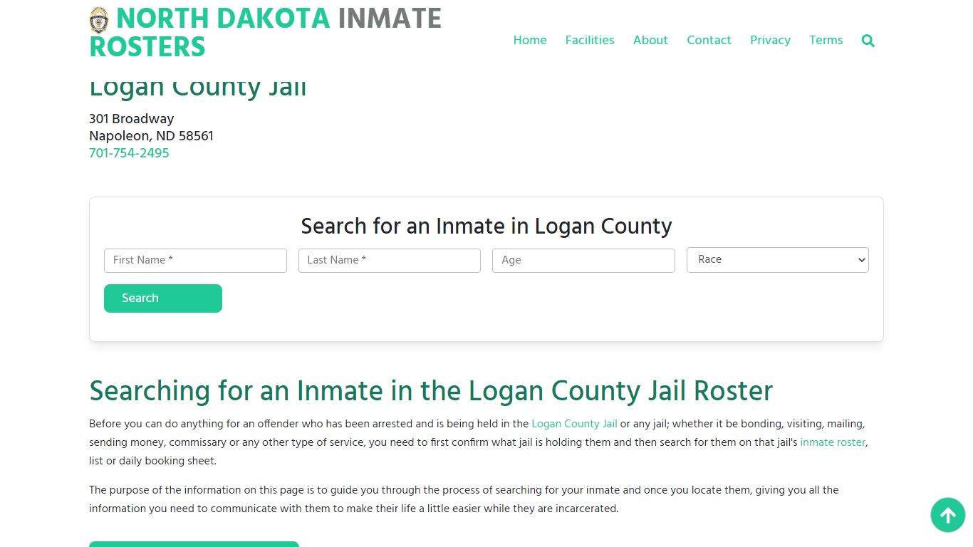 Logan County Jail ND: Inmate Search & Roster